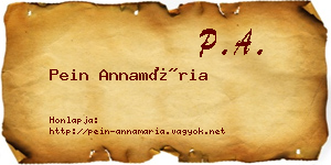 Pein Annamária névjegykártya